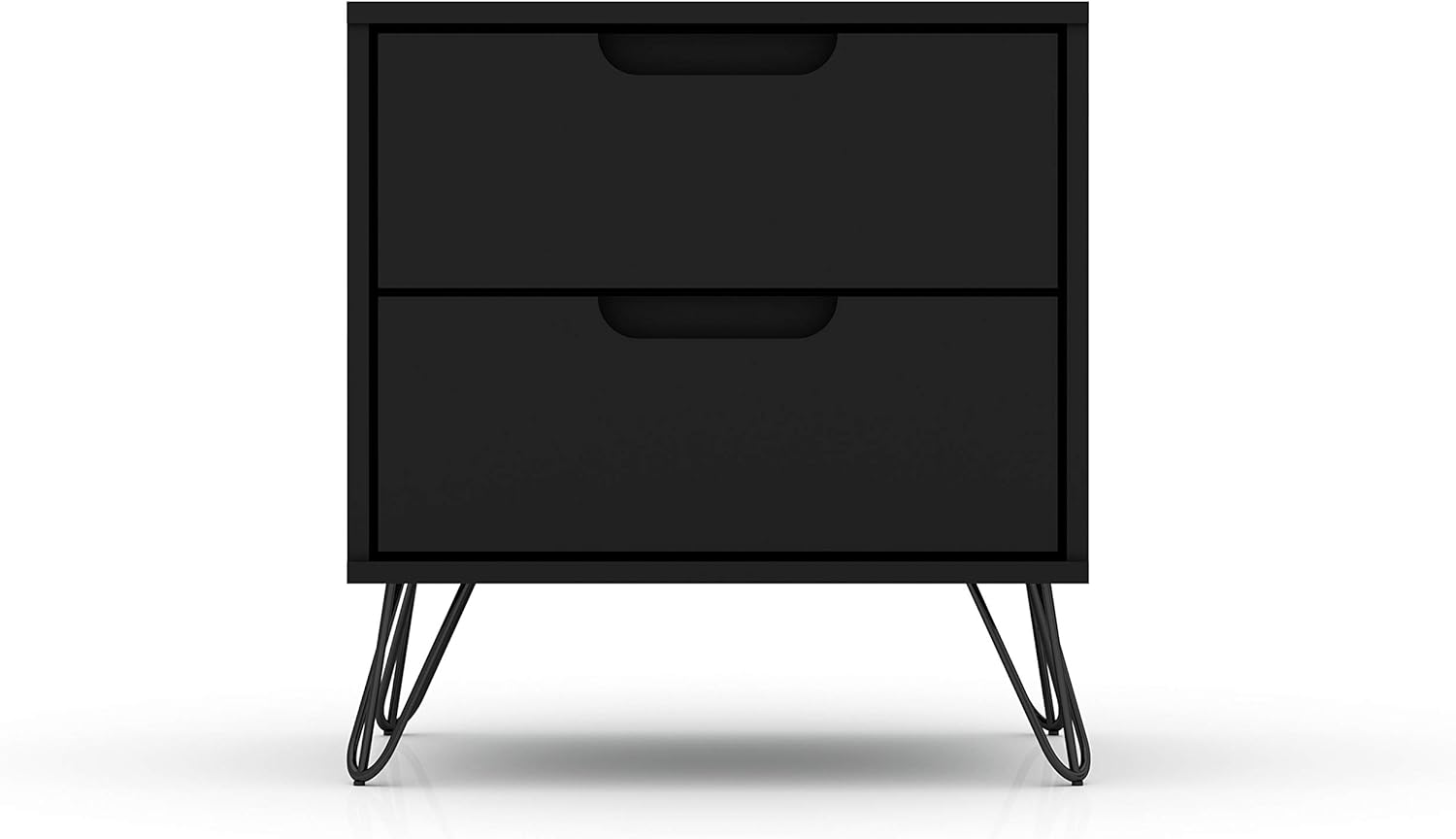 Manhattan Comfort Rockefeller Mid-Century Modern 2 Drawer Bedroom Nightstand, 20.08