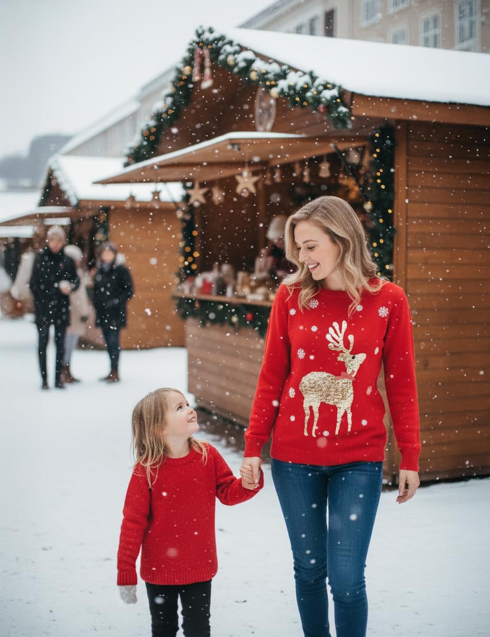 v28 Ugly Christmas Sweater for Women Reindeer Funny Merry Xmas Knit Sweaters - Image 3