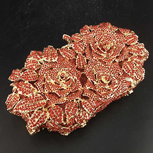 Image of Boutique De FGG Mini Flower Evening Bags For Women Formal,Party Rhinestone Clutch Purses,Wedding Floral Crystal Clutch Bag