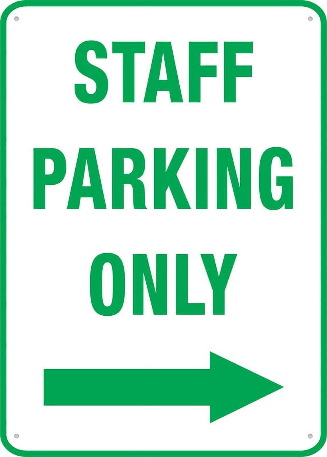 Staff Parking Only Right Arrow Personalized Cafe Wall Decor Metal Gifts for Friends Families and Holiday Tin Sign 8x12 Inch