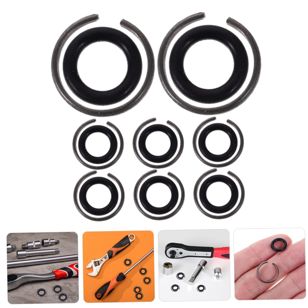 NULYLU Impact Wrench Socket Retainer Rings 8 Sets of Retaining Ring Wrench Tool Parts