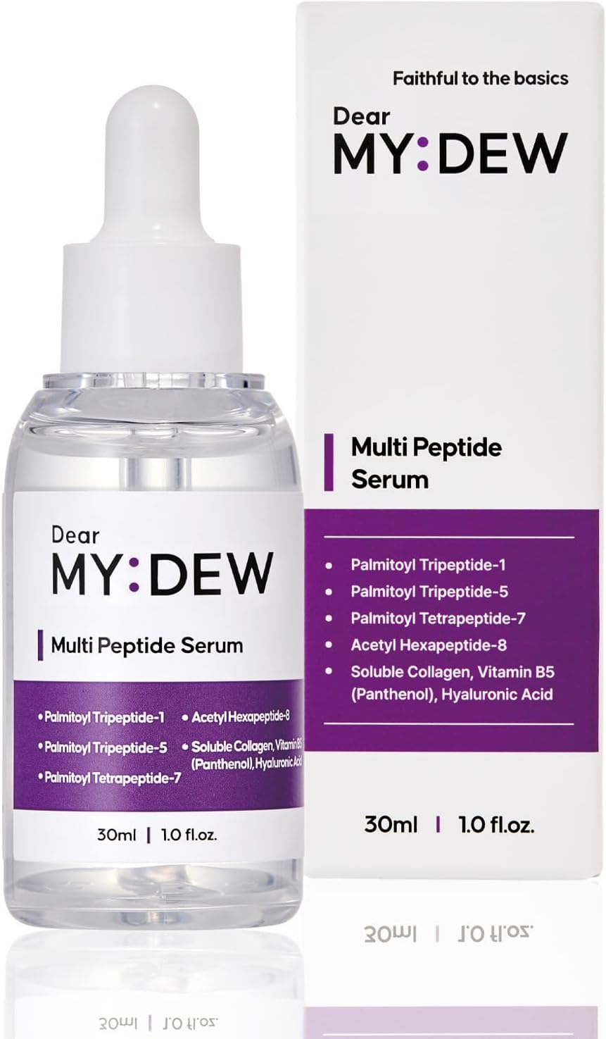 Multi Peptide Complex Serum, Matrixyl 3000, Argireline, Vegan Collagen, Niacinamide, Hyaluronic Acid for Anti-Aging, Anti-Wrinkles, Collagen Boost for Elasticity, Korean Skincare, 1Fl Oz