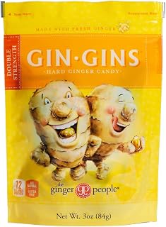 GIN GINS Double Strength Ginger Candy by The Ginger People – Individually Wrapped Healthy Candy – 3 oz Bag – Pack of 24