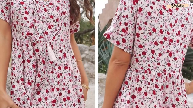 Dokotoo Summer Dresses for Women Ladies Short Sleeve Floral Sundresses for  Women 2026 Casual Short Sleeve Spring Swing A Line Boho Mini Dress Brown  Large at Amazon Women's Clothing store