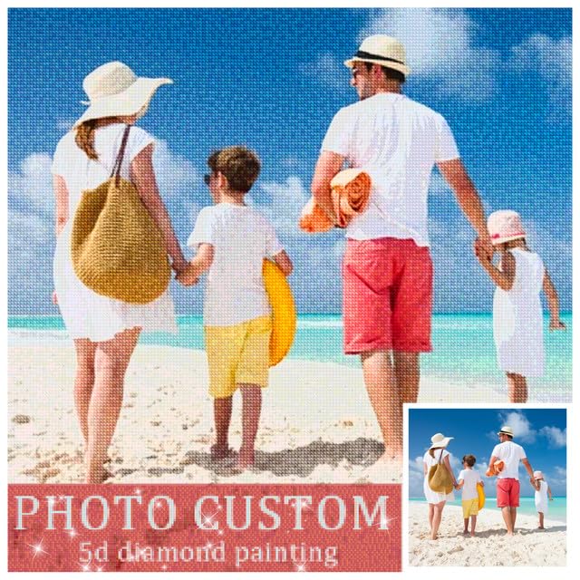 YUYUGO Cuadro Diamantes Personalizado Con Foto,Diamond Painting Personalizado - Pintura Diamante 5d Personalizado Diamond Painting, Personalizado Regalos Pintura de Diamantes para Adultos