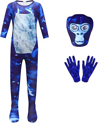Kids Boy Costume Halloween Dress Up Cosplay Outfits Jumpsuit Party Playwear with Mask