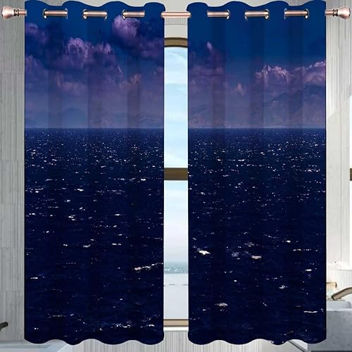 Miniatura 10 de Cortinas negras para habitación, línea geométrica de celosía, cortinas modernas para dormitorio, armario, puerta, comedor, 55 pulgadas de ancho por