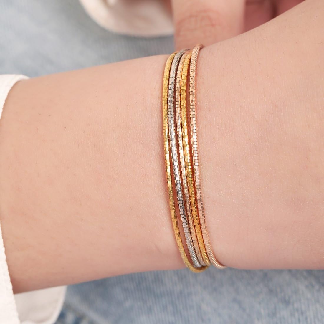 Women's 925 Sterling Silver Multitone Bracelet