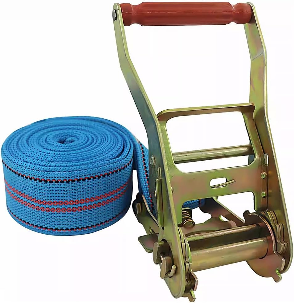 2.4" Wide 1-30 M Long Blue Endless Ratchet Tie Down Straps, 11,023 lbs Break Strength, Cargo Lashing Straps NO Hooks for Trailer, Truck, Moving, Farm Equipment(1m/3.3Ft)