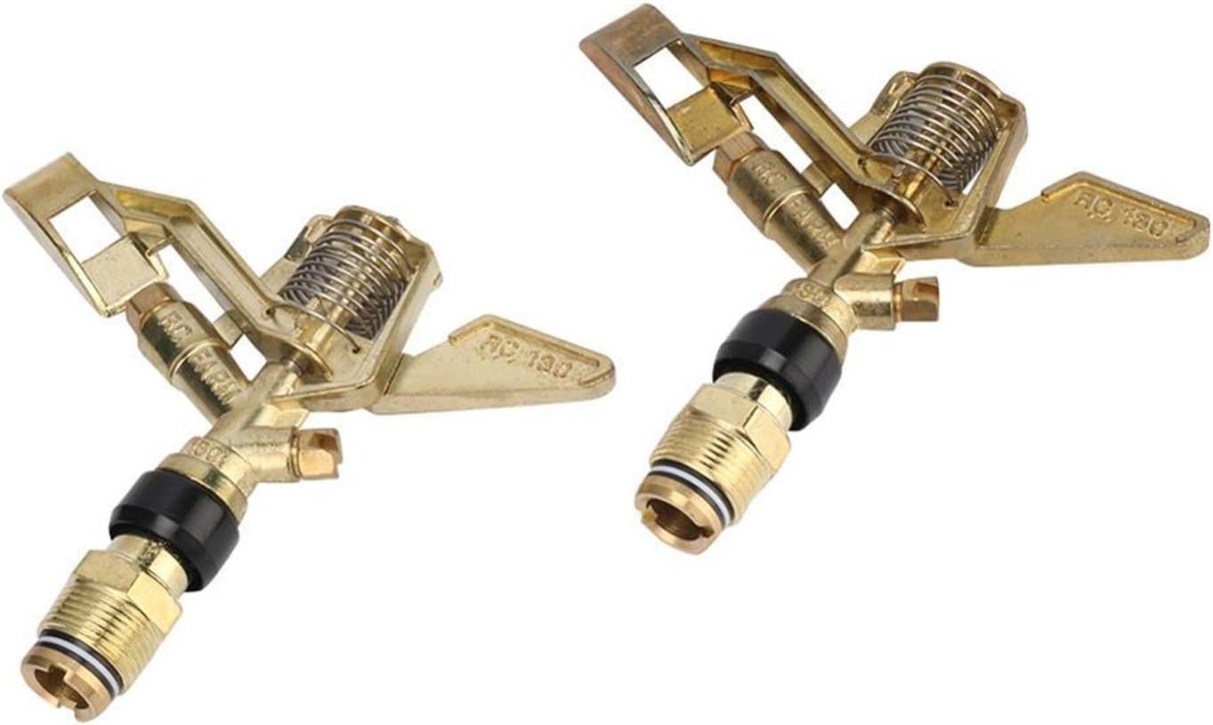 Irrigation Dripper 2 3/4" Brass Externally Threaded Rocker Sprinklers, 360 Gear-Driven Rotating Nozzles for Garden Yard, Gardening and Agricultural Irrigation