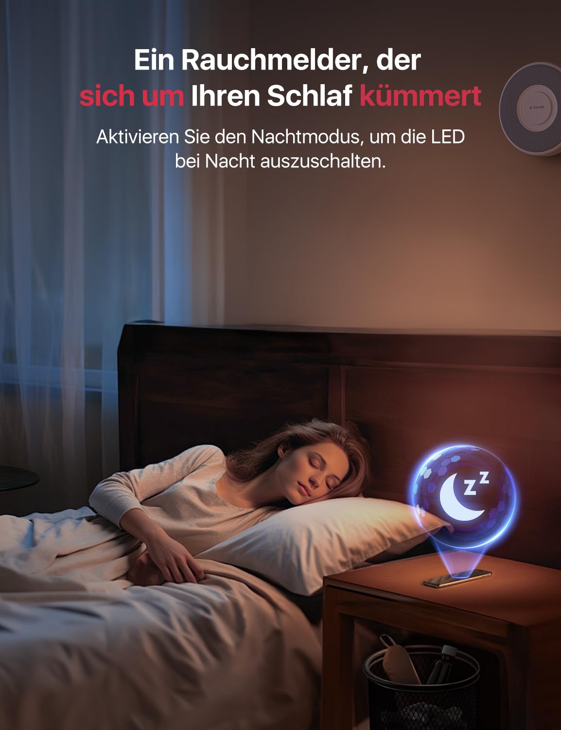 X-Sense Smarter Rauchmelder WLAN mit Sprachausgabe und 17 Standorten, Feuermelder, Rauchmelder vernetzt, 33 mm, Brandmelder mit SBS50 Basisstation, XS0B-MR61, 6 Stück