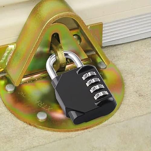 Miniatura 3 de Gym Padlock, 4 Digit Outdoor Waterproof Resettable Combination Padlock for School Gym Locker(1 Pack Black)