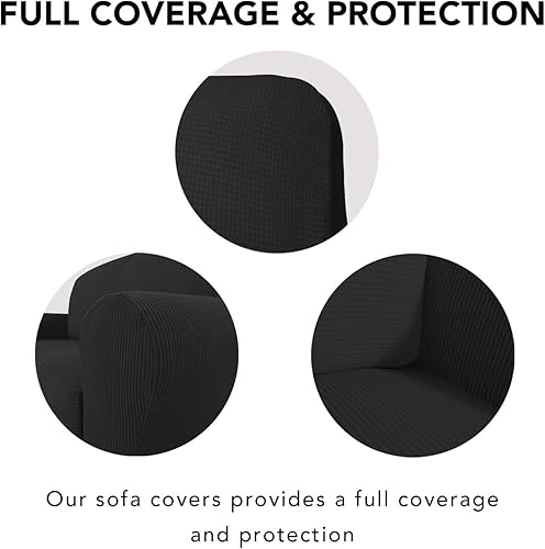 Miniatura 3 de PureFit - Funda elástica para sofá, jacquard, elastano, antideslizante, suave, protector de muebles lavable con espuma antideslizante y parte