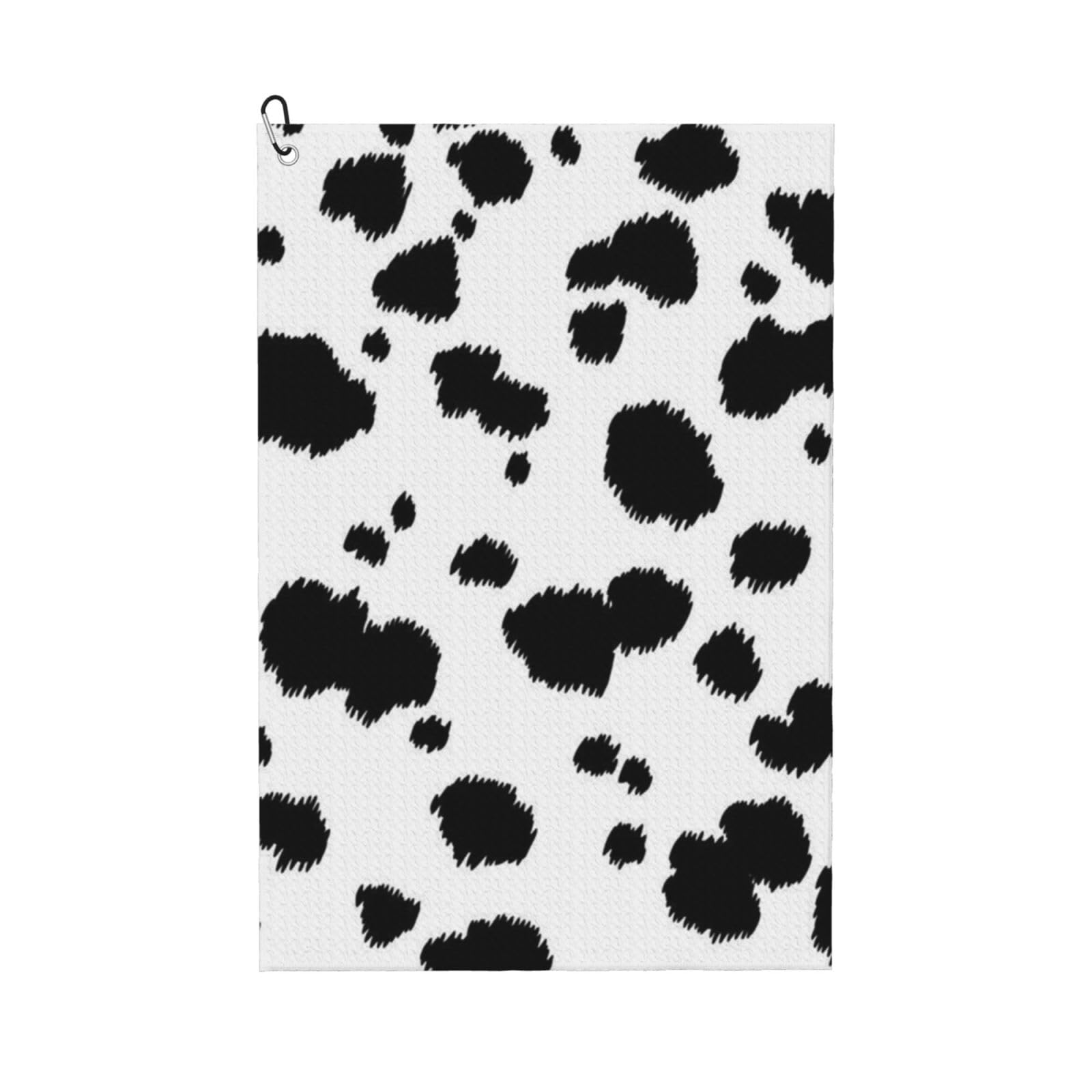 Hnnkloy Dalmatian Print, 16x24 in Portable Waffle Golf Towels with Carabiner Clip for Golf Bag