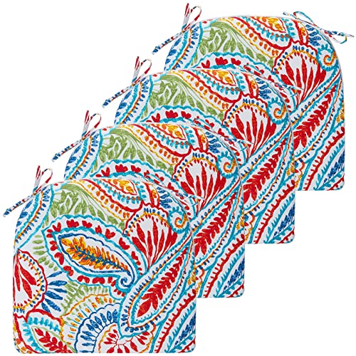 Jmgbird Outdoor Chair Cushions Pads Set Of 4, Patio Seat Cushions D16Xw17 Inch With Ties For Dining Chairs, Patio Furniture Chairs Home Garden Decoration #TOP15