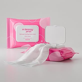 Mommy First® Witch Hazel Perineal Cooling Pad Liners | Postpartum Essentials | Hemorrhoid Relief | 24 Witch Hazel Liners | Soothe & Heal After Childbirth (Large)