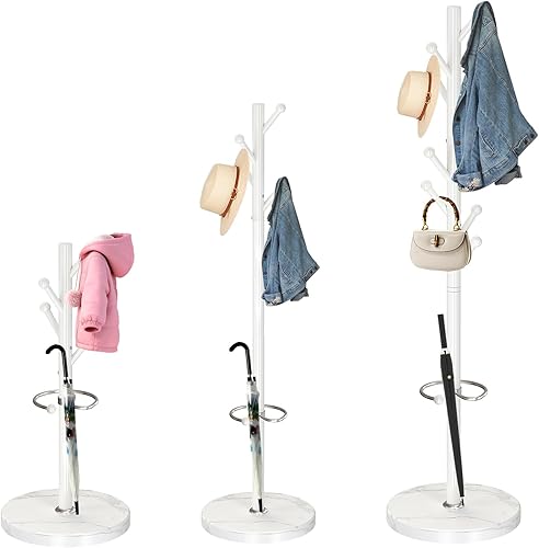 Miniatura 10 de ZOZOE Perchero de Pie de Metal Moderno, Perchero Independiente con 8 Ganchos, Percheros Fáciles de Ensamblar, Perchero Negro Tipo Árbol para Base