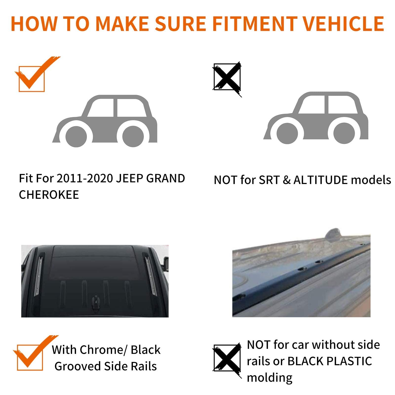 AUXKO Upgraded Cross Bars Roof Racks Compatible for 20112022 Jeep