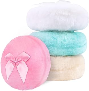 4 piezas de polvo esponjoso redondo grande, 3...