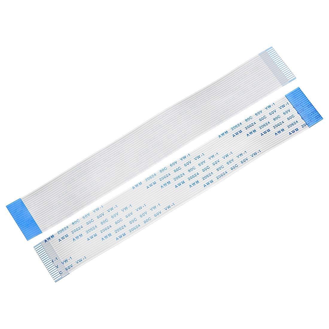 ffc ribbon cable 20 pin 1mm pitch type-b,500mm length | flat flexible fpc flex cable for lcd display, laptop, printer, camera, pcb repair & diy electronics | pack of 1