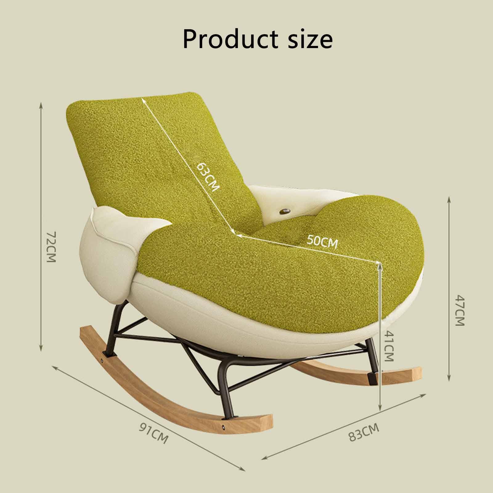 Sillón Mecedor Moderno, Sillón Individual, Sillón Reclinable Tapizado, Sillón Mecedor Para Sala De Estar, Sillón Moderno Para Dormitorio, Sala De Estar, Tela Suave Y Agradable Para La Piel,Gris