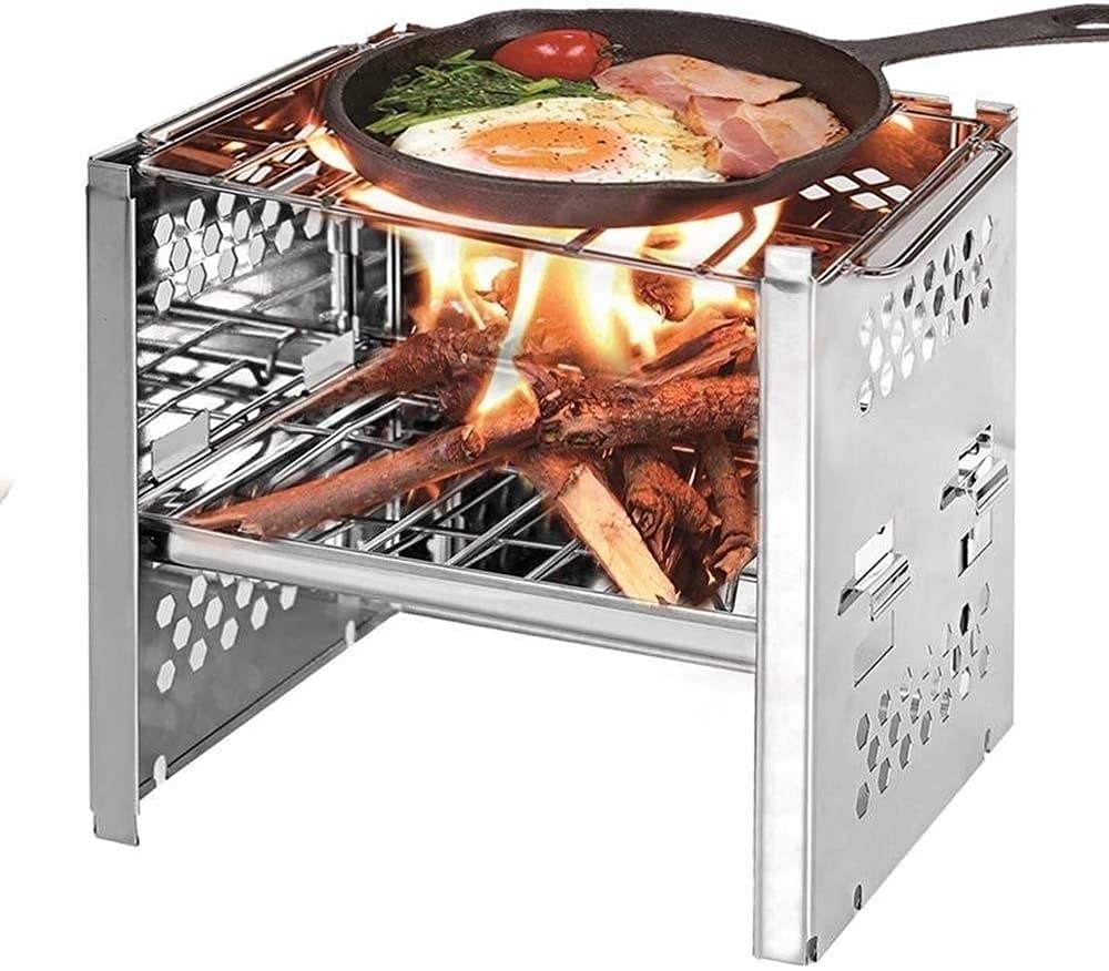 Przenośny grill Chal składany grill ze stali nierdzewnej na kemping i nics lekki sprzęt do gotowania na świeżym powietrzu idealny do użytku w ogrodzie i na podwórku