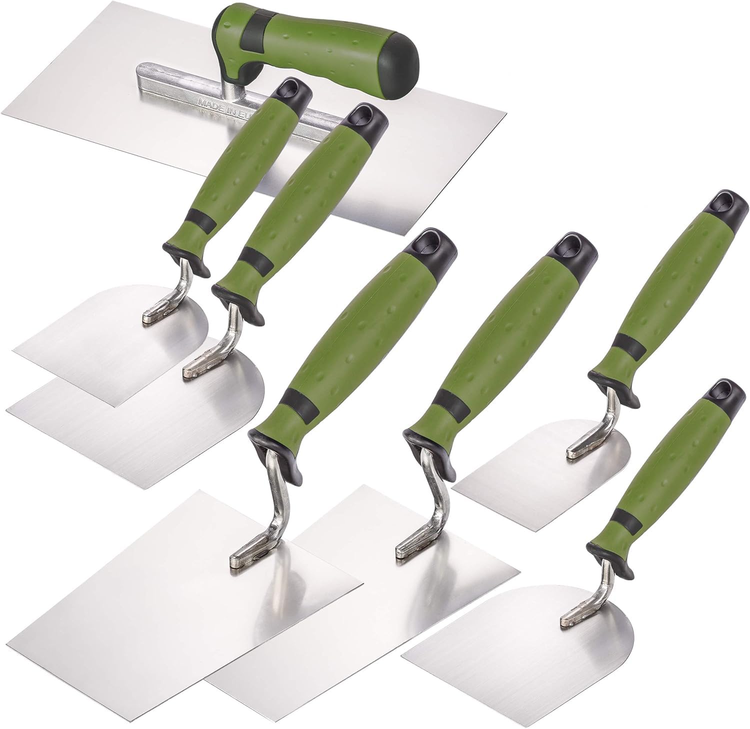 Colorus Profi Maurerkellen Set - Maurer Werkzeug 7 tlg rostfrei Edelstahl | Putzkelle Maurerkellen Set | Maurerwerkzeug Maurerkelle Gipserspachtel Gipserkellen Verputzer Werkzeug Set Maurer