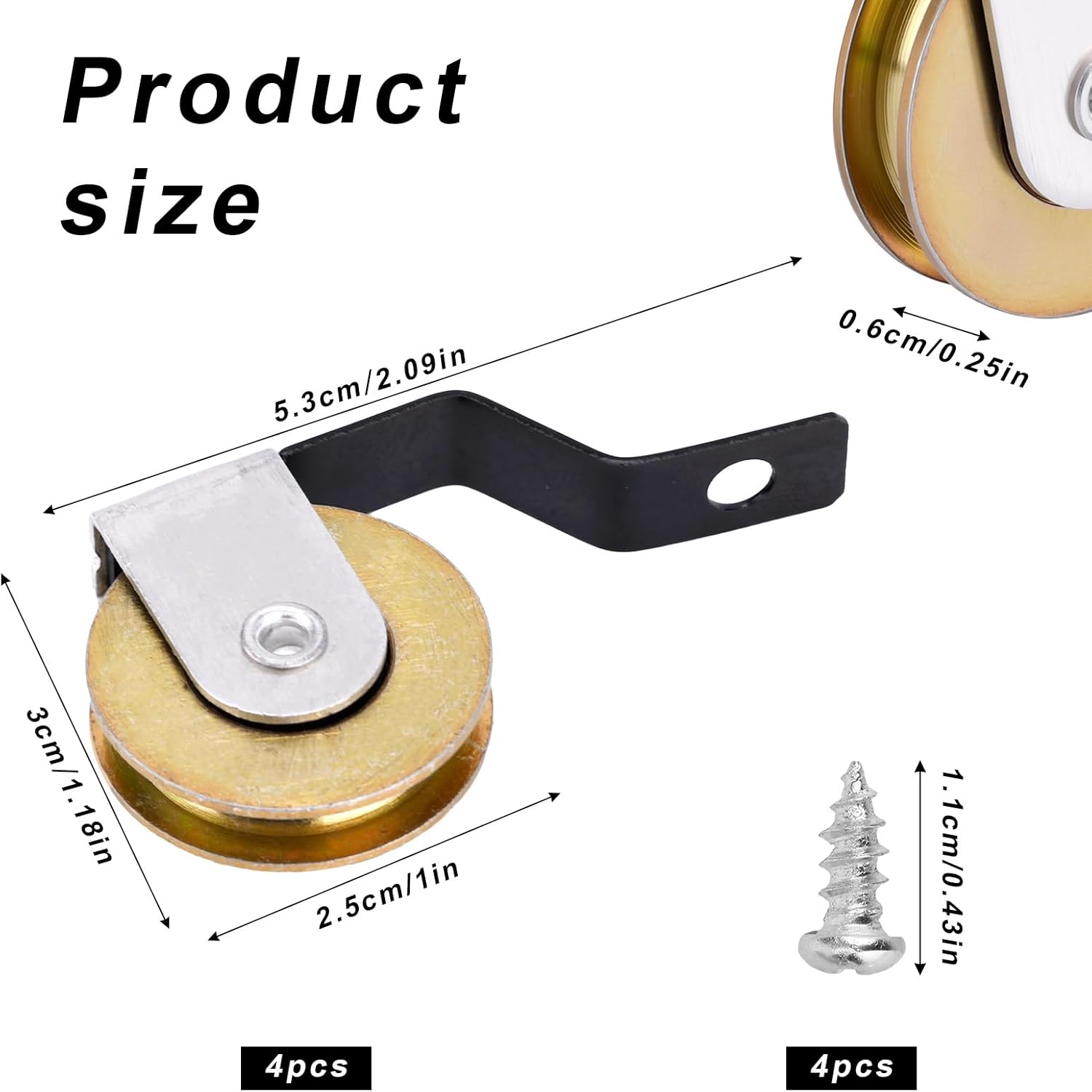 4pcs Sliding Screen Door Rollers Replacement for College Doors, 1 Inch Heavy Duty Screen Door Tension Springs with Concave Steel Ball Bear Fits B638 B687 B639 B756 Top and Bottom Wheels