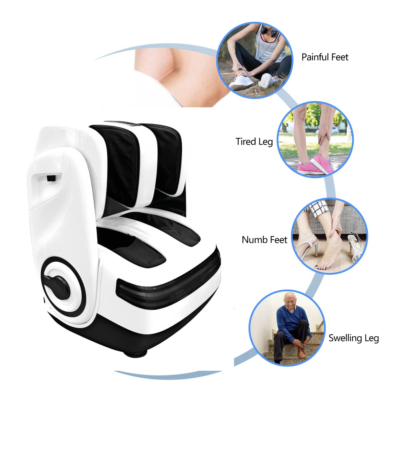 SOBO Corded Electric Leg Massager Machine For Home Calf Thighs and Knee Pain Relief with Heat Compression-air Massage Thermal Kneading Foot Reflexology 2 Years Warranty (White) SOBO Corded Electric Leg Massager Machine For Home Calf Thighs and Knee Pain Relief with Heat Compression-air Massage Thermal Kneading Foot Reflexology 2 Years Warranty (White)