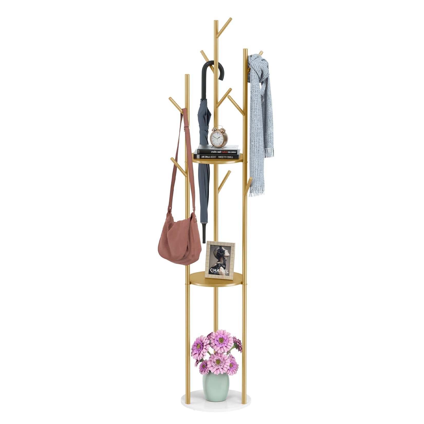 Buy medla Freestanding Coat Rack Stand, Metal Coat Tree with Round