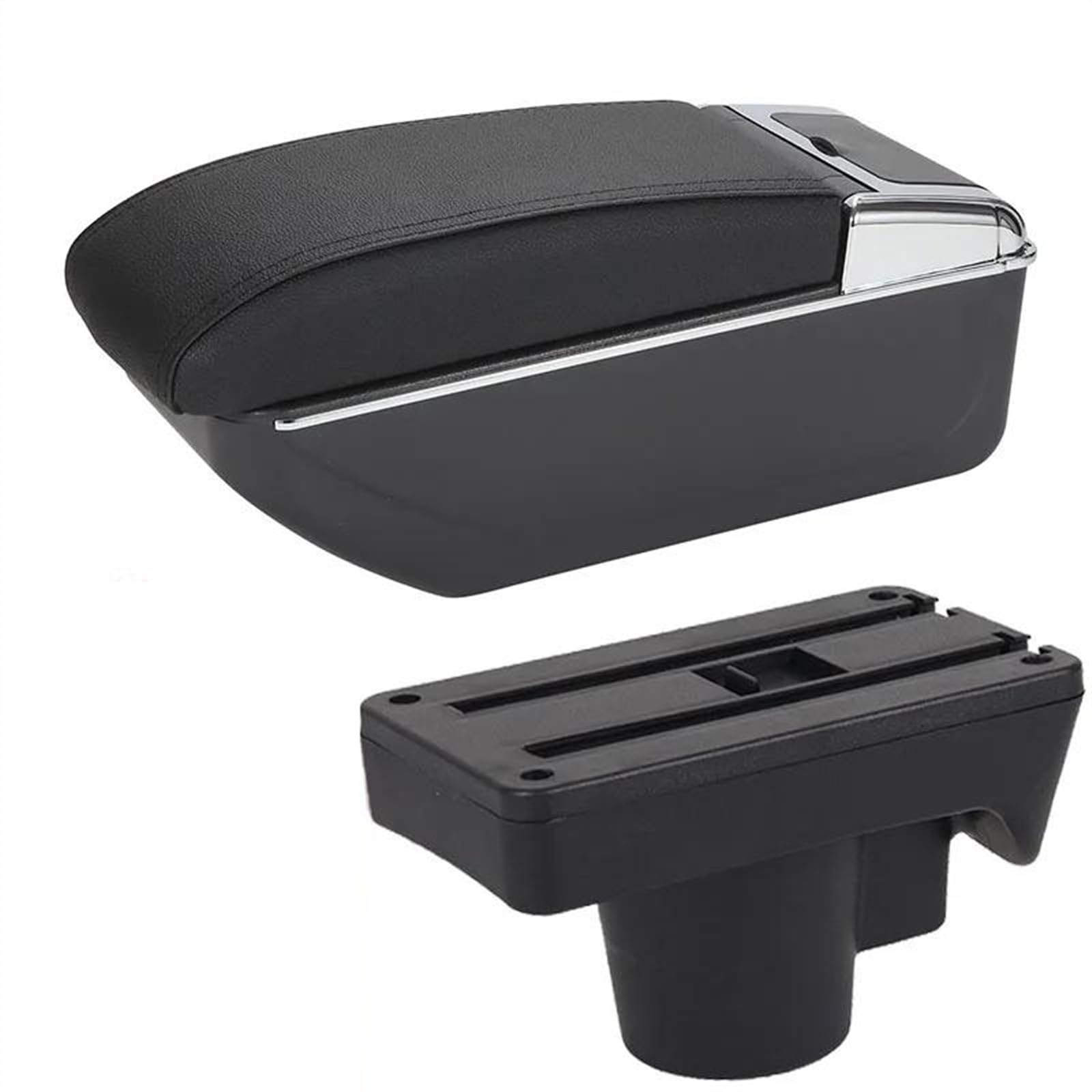 NOHEEU Car Armrest Box Storage Accessorie Retrofit Part Easy Installation For Astra 2006-2011(D2 black line No USB)