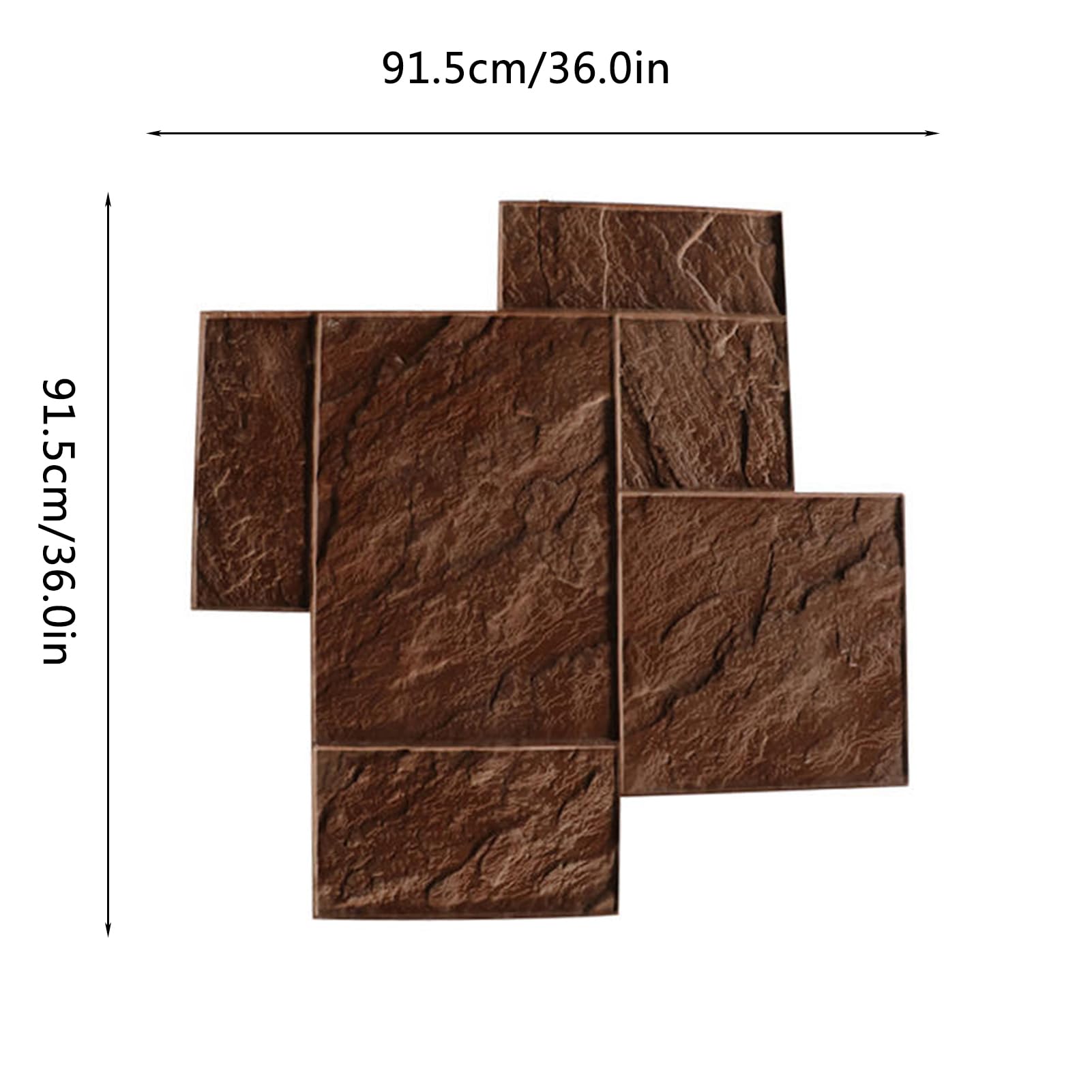 Tappetino per timbri in Cemento con Motivo in Ardesia da 36" X 36", tampone per timbri in Poliuretano di qualità Professionale, Grande Stampo per Pavimenti Senza Cuciture con Maniglie