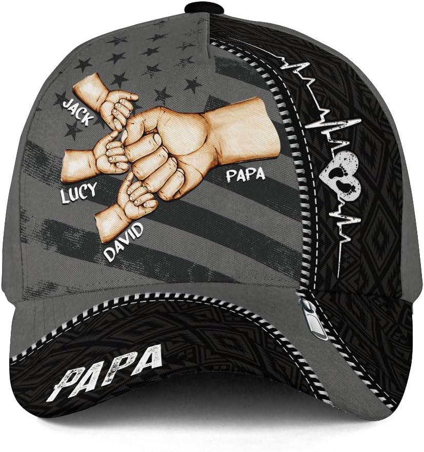 Custom Papa Hats, Personalized Daddy Hat, Customized Dad Hat, Personalized Fathers Day Hat, Fist Bump Hat