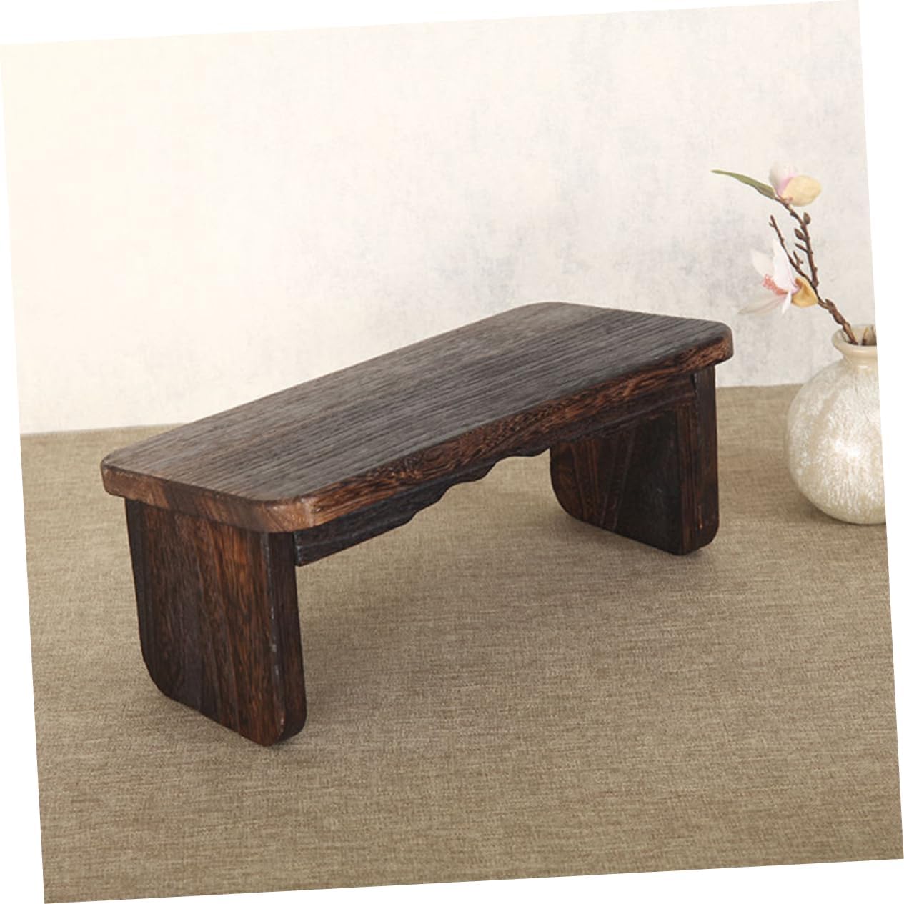 Sosoport Wood Stool for Meditation Household Stool Bench Cushion Kneel Mat for Worship