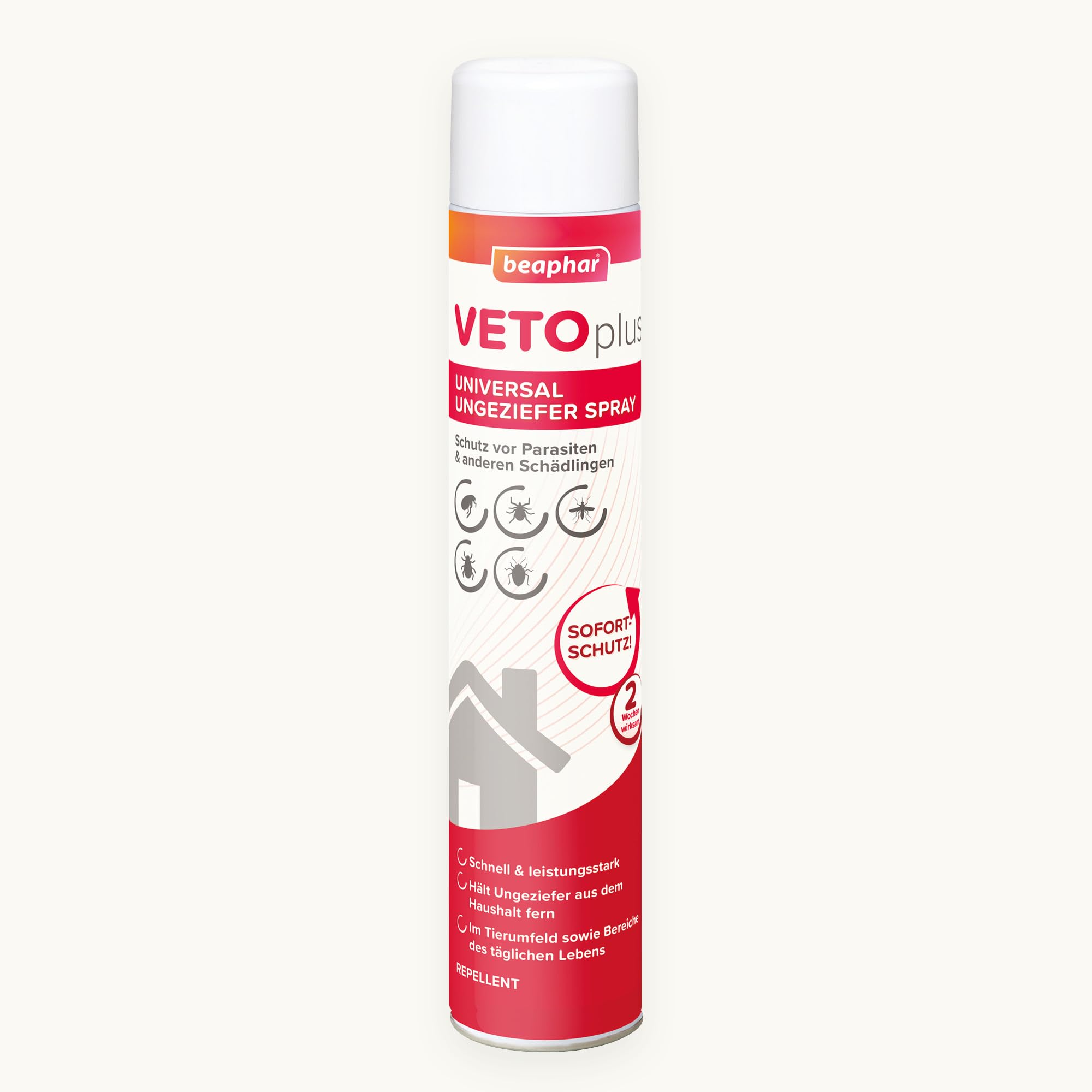 BEAPHAR - VETOplus Universal Ungeziefer Spray - Geeignet Gegen Flöhe, Bettwanzen, Zecken, Mücken, Herbstgrasmilben - Sofortschutz, Bis Zu Zwei Wochen Wirksam - 750ml