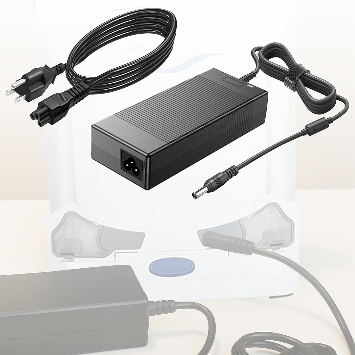15V Power Adapter for Freestyle Comfort Oxygen Concentrator – Replacement Charger Compatible with AS200, PW036, BT034-1, MEA-120A15B Models, Portable DC Supply for Home and Travel (Blcak-B (3-Prong))