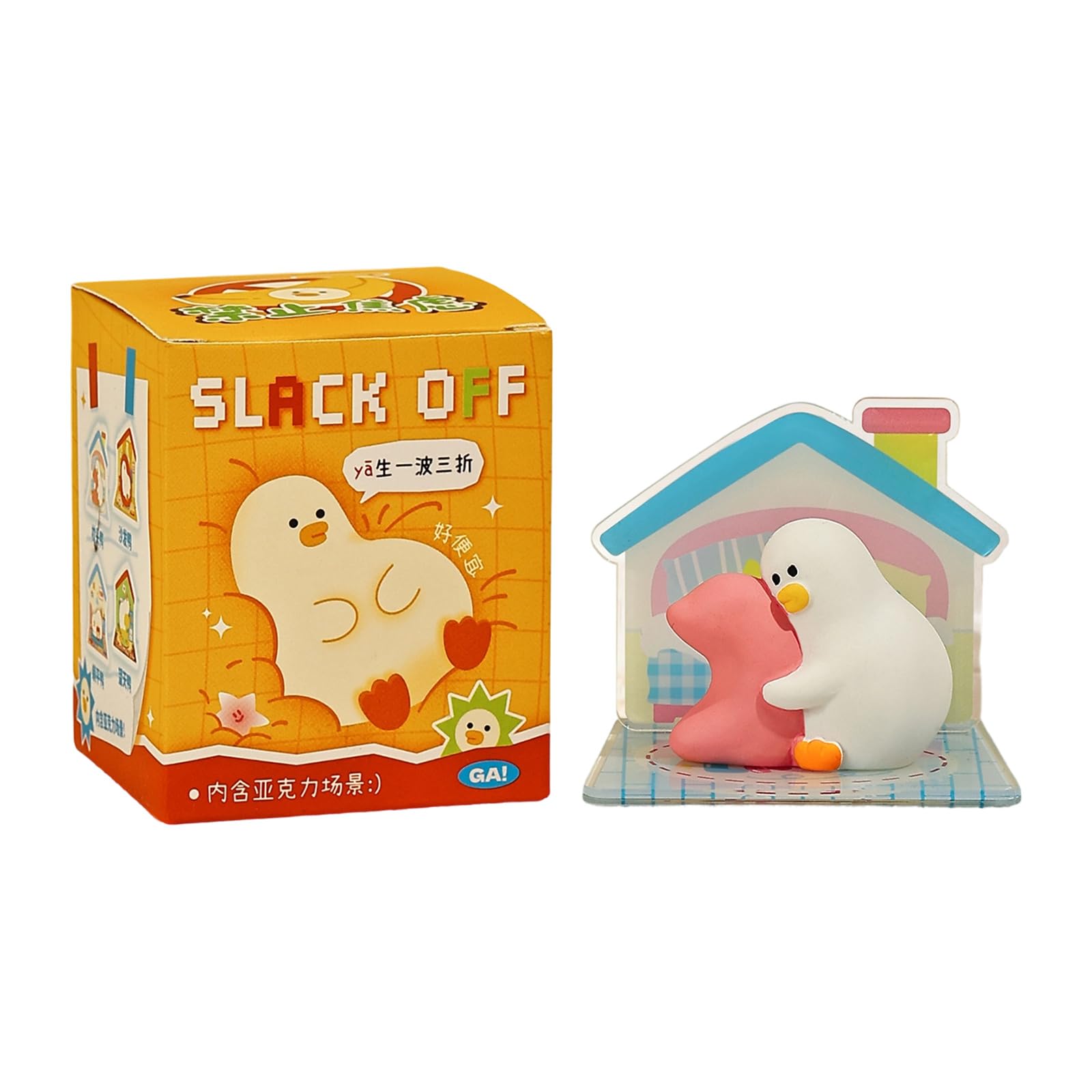 Snorvixre Sculptures Collectibles Ornament for Home Offices Desktop Deocrs Funny Slack Off Ducks Figurines Statue Decors Resin Ducks Figurines