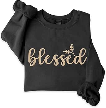 Blessed Embroidered Mock Neck Sweatshirt main image 0