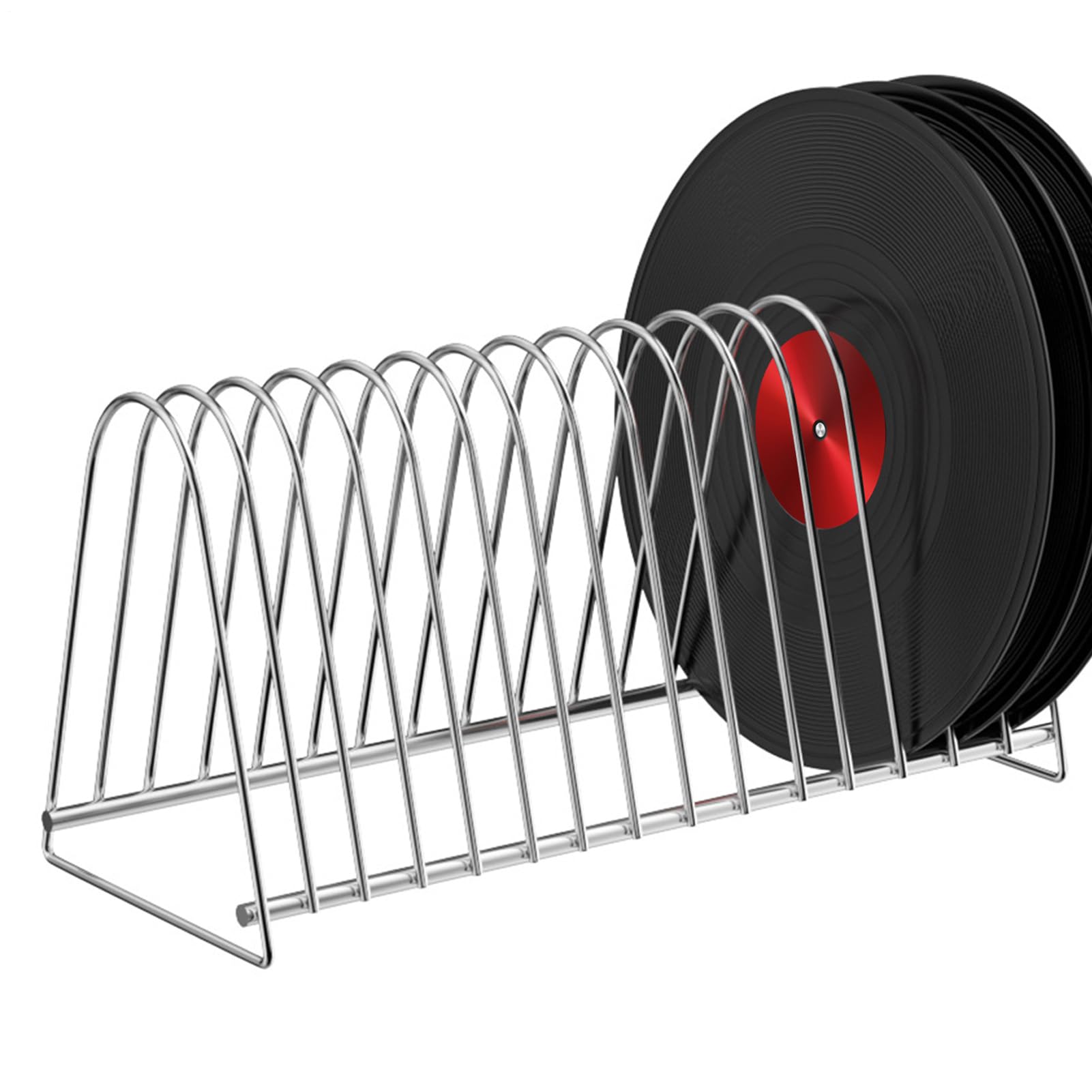 Estante de exhibición de discos vinilo y clasificador de libros escritorio