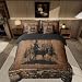 Feelyou Deer Comforter Set with Sheets Queen Size 7 piece Kids Rustic Deer Hunting Bedding Set Cabin Lodge Deer Bed in a Bag Farmhouse Nature Wildlife Antlers Brown Bed Set