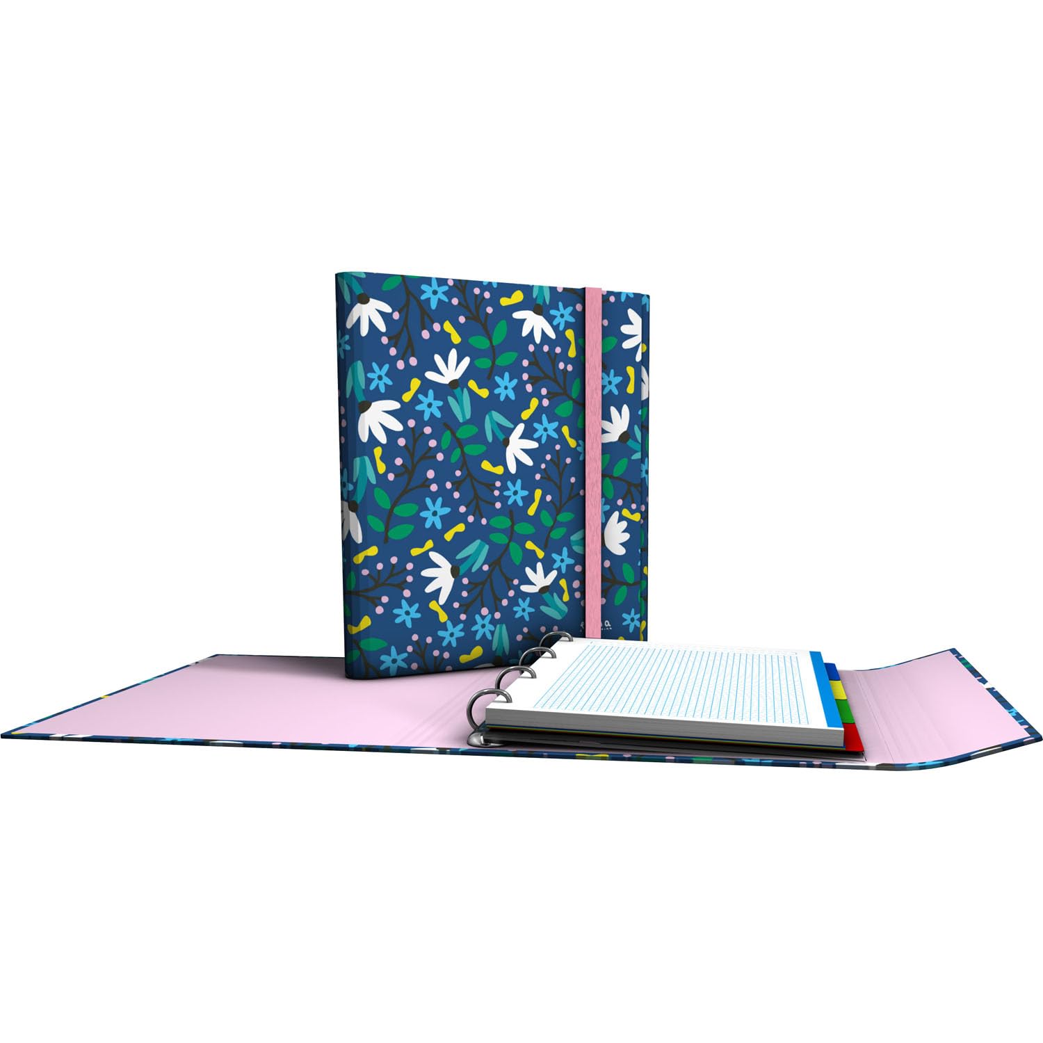 Grafoplás | Ring Binder with Refill and Flap | Carpeplús Elena Corredoira Garden | Includes Dividers | Elastic Rubber Closure | Ergonomic Spine | Cudricula Paper 5x5 90g a4 | FSC Certified