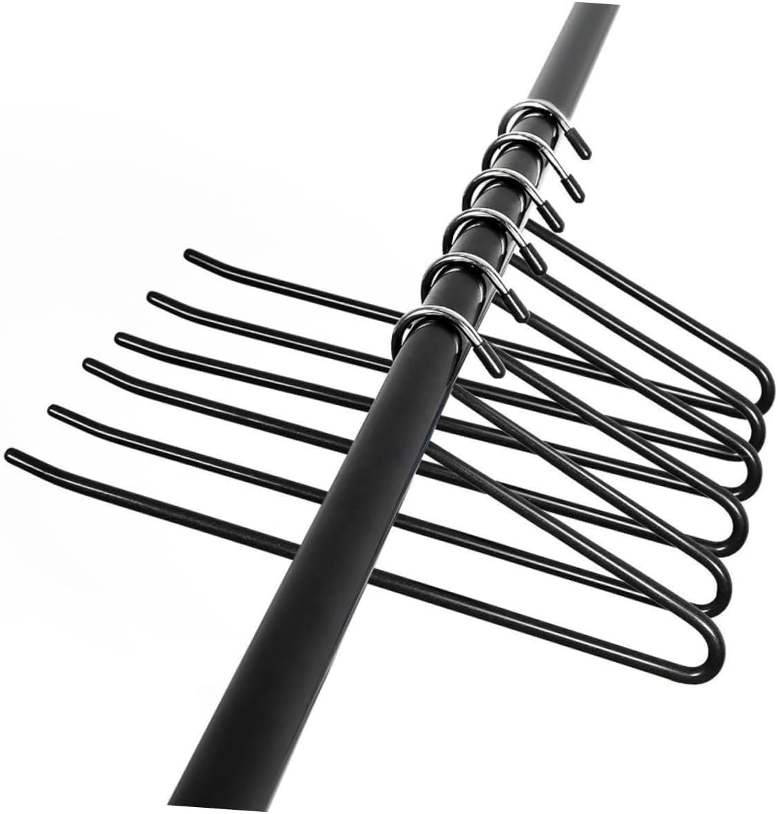 12pcs Heavy Duty Non-Slip Pants Hangers for Closet Storage Open Ended Trouser Organizer Eco-Friendly with Coating Fits Standard Closet Rails Black