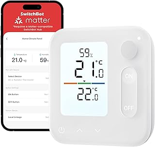 SwitchBot Raumklima-Panel, integriertes Thermohygrometer, optimiert die Heizkörperventilsteuerung, Energie- und Kostensparnis. Unterstützt Apple Home&Home Assistant über Matter (Hub erforderlich)