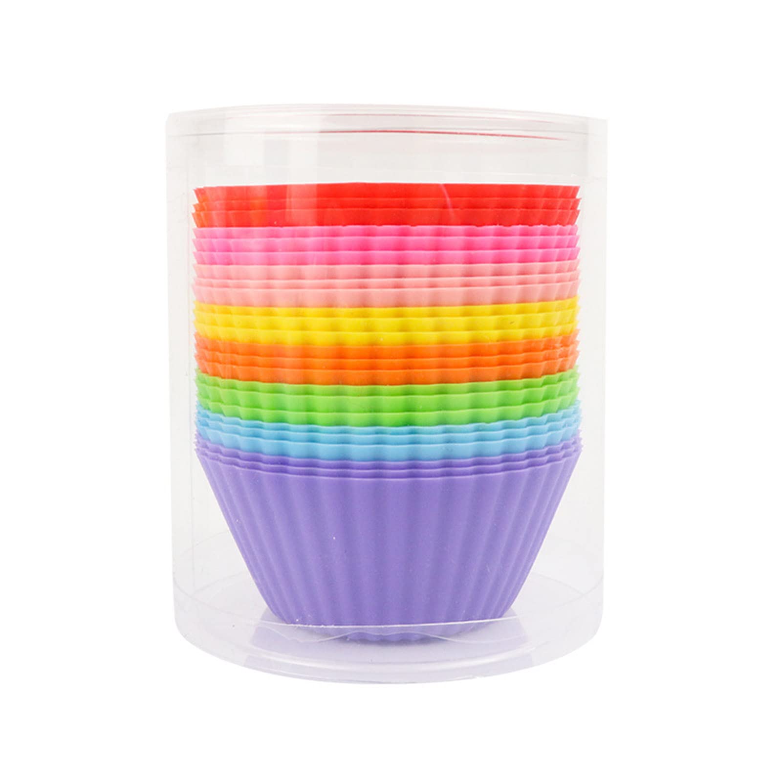 MALSSE 24PCS Silicone Cakecup Kitchen Cupcake Liner Baking Cup Mold Muffin Round Cup Bakeware Baking Pastry Cake Cake Tool Silicone Molds for