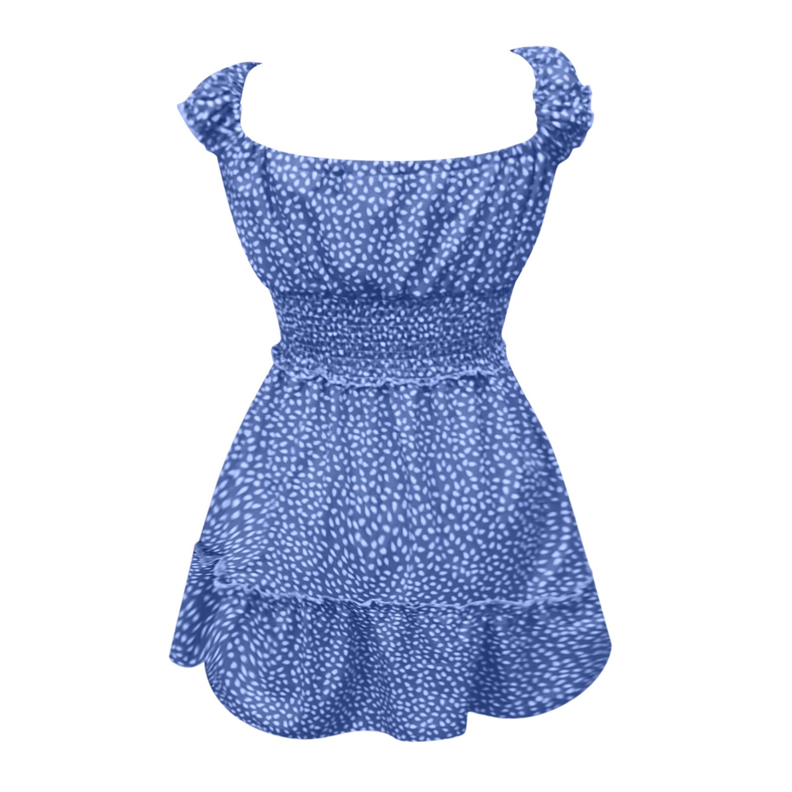 Vestido corto de manga corta para mujer, cuello en V, cuello en V, vestido de vacaciones