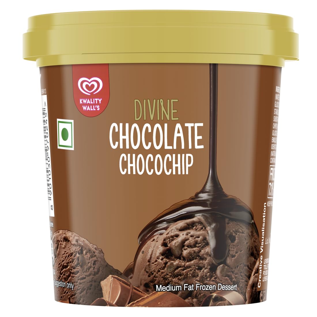 Kwality Walls Divine Chocolate Chocochip Frozen Dessert Cup, 100ml