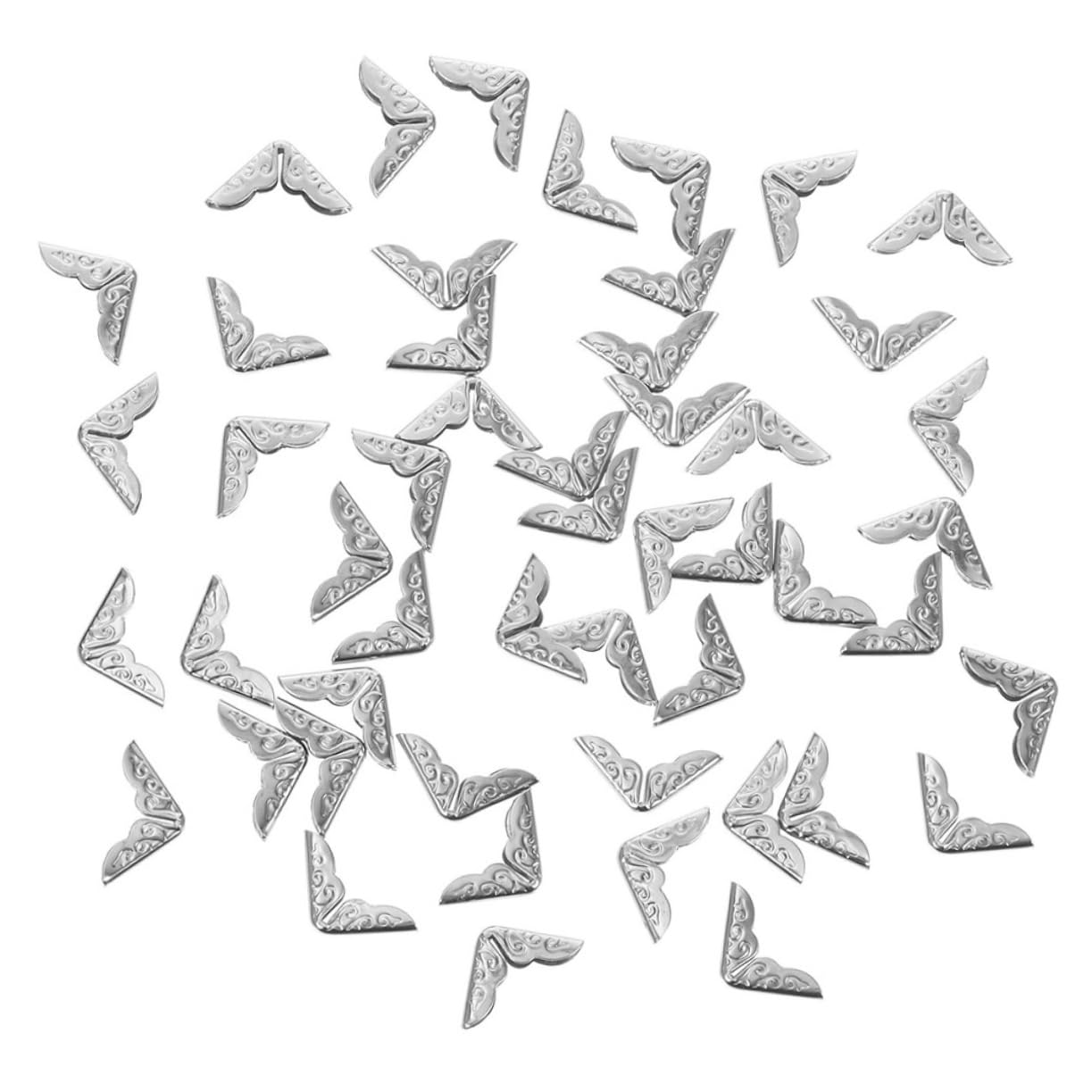 IWOWHERO Lightweight Metal Book Corners 40pcs Vintage Book Corner Protectors Metal Furniture Decorative Covers Notebook Corner Protection