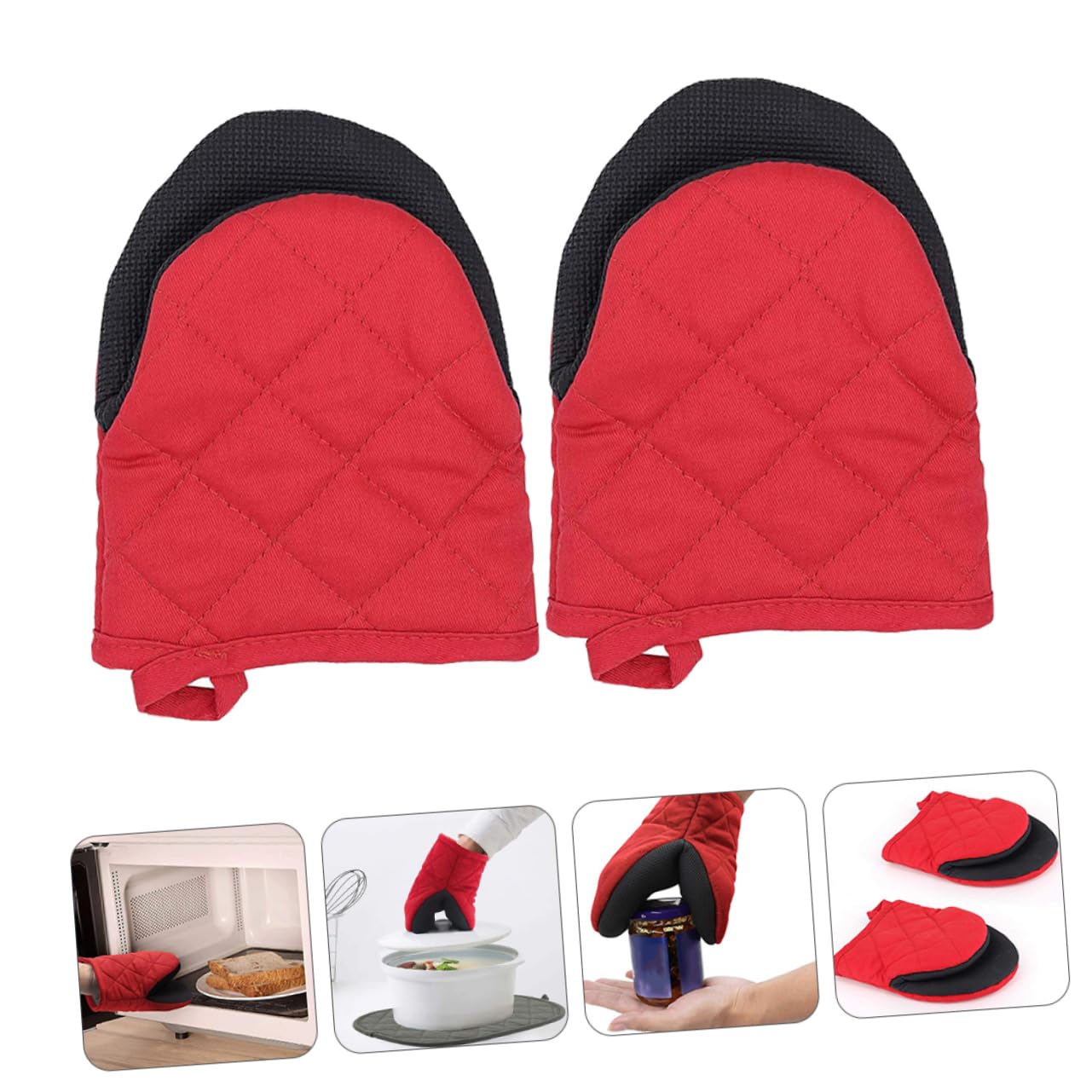 Moufles Cuisine pour Four Résistants Chaleur en Coton Polyester Facile d'entretien pour Cuisson et Pâtisserie