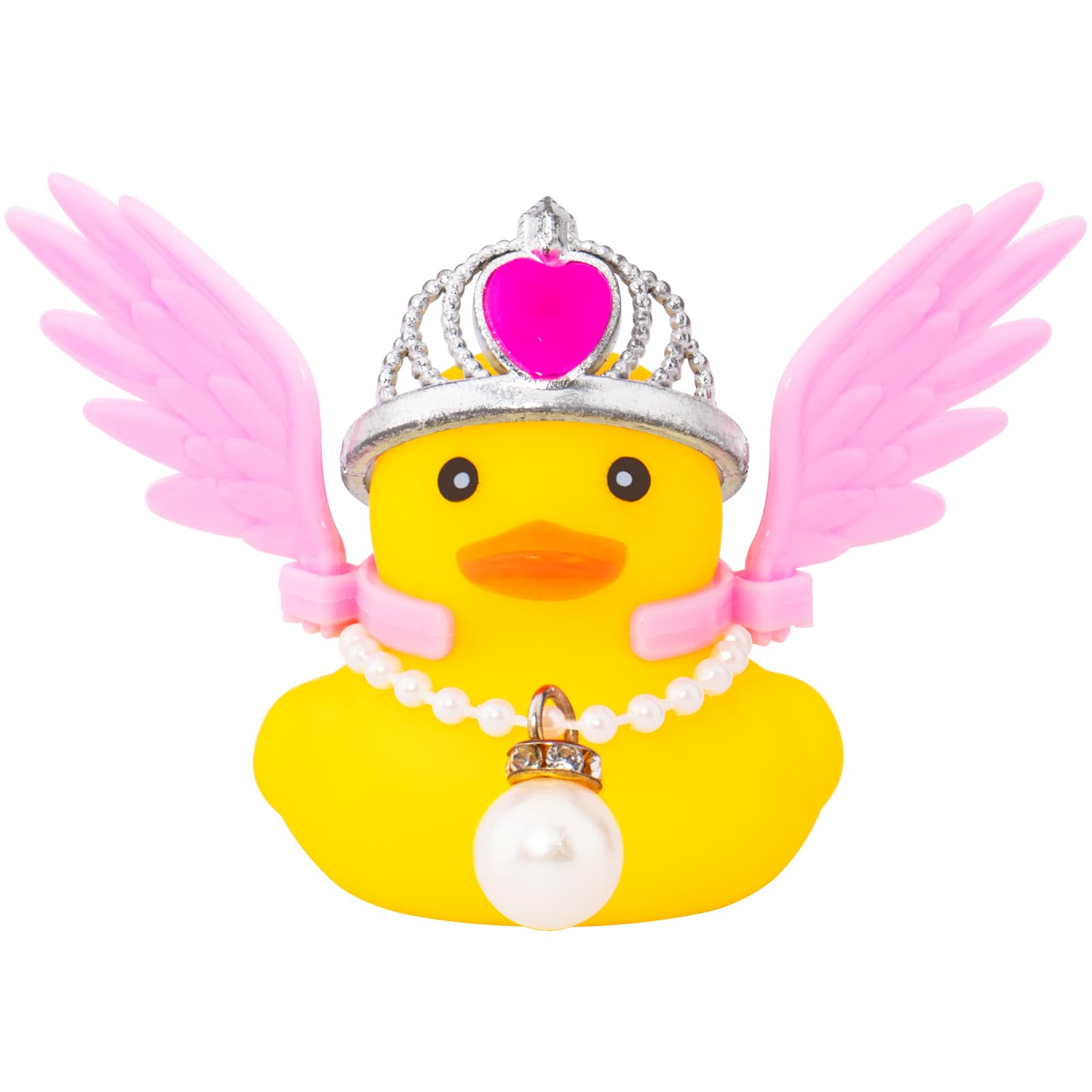 wonuu Car Dashboard Decorations Wings Rubber Ducks, Car Duck for Car Ornament Accessories with Sunglasses, Wings Pink/Pink Crown/Pendant, Pink/Pendant