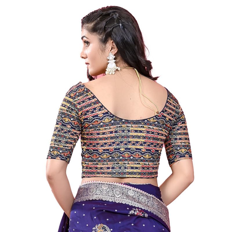 Image of Colorful Street Cotton Stretchable Round Neck Printed Blouse